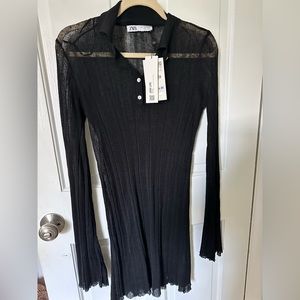 Zara sheer polo shirt dress New With Tags